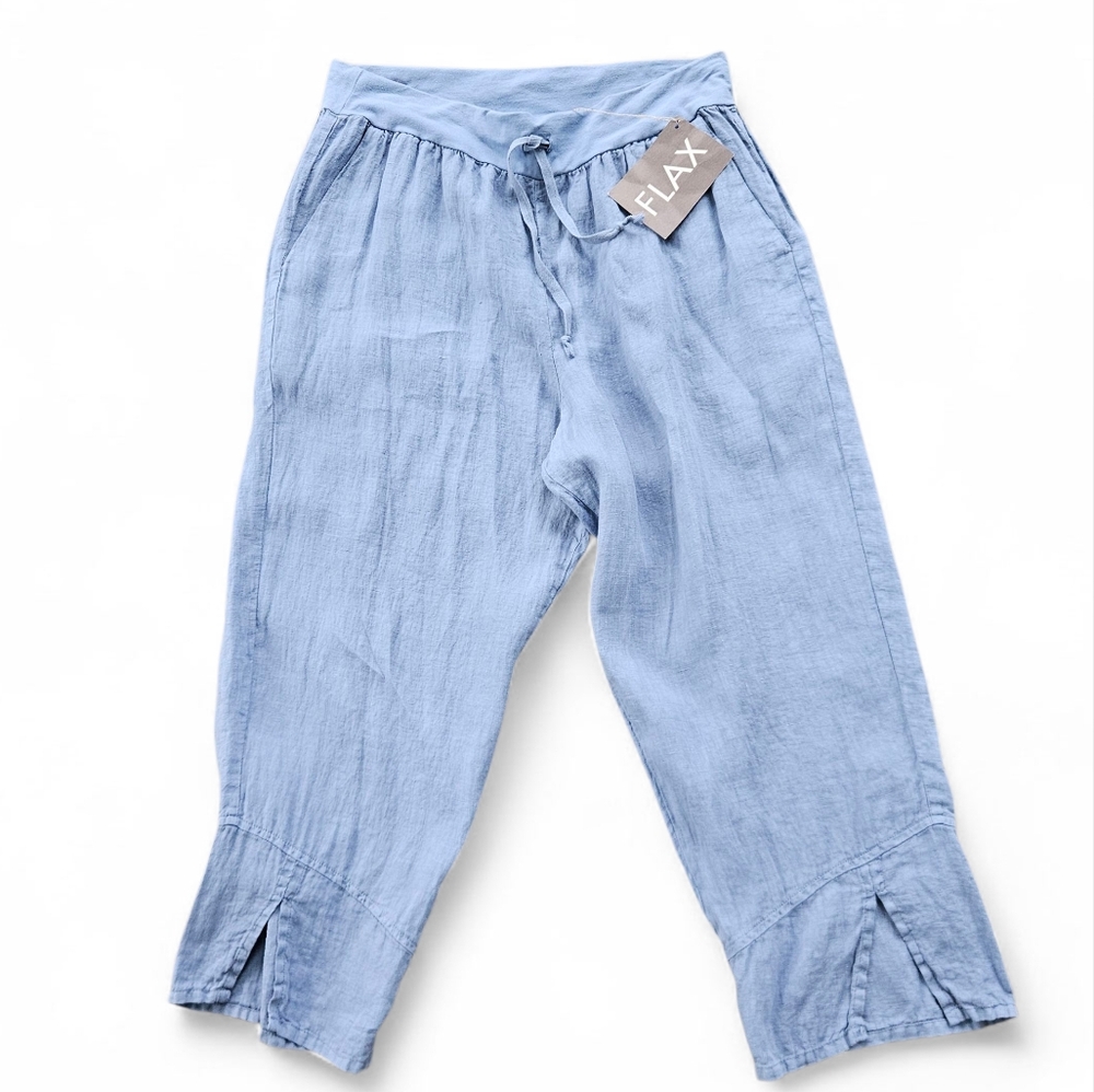 Flax Light Blue Cropped Pants NWT